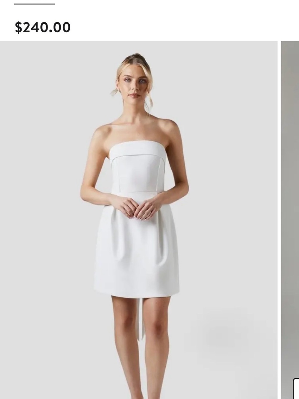 Bow Back Bridal Mini Dress